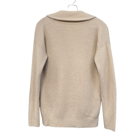 J.Crew Wool Cashmere Blend Shawl Collar Cardigan Sweater Beige Small - Picture 2 of 4